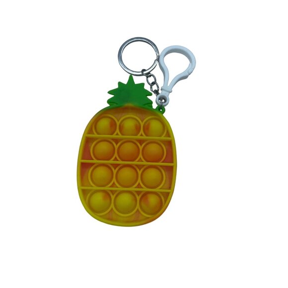 Pineapple Shaped Pop It Fidget Toy Keychain Stress Buster 4" - Picture 1 of 3